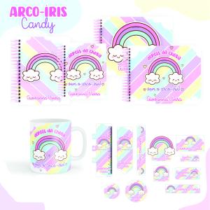Etiqueta Escolar - Arco Íris Papel Adesivo brilho Variados 4x0   Frete fixo de R$10,00